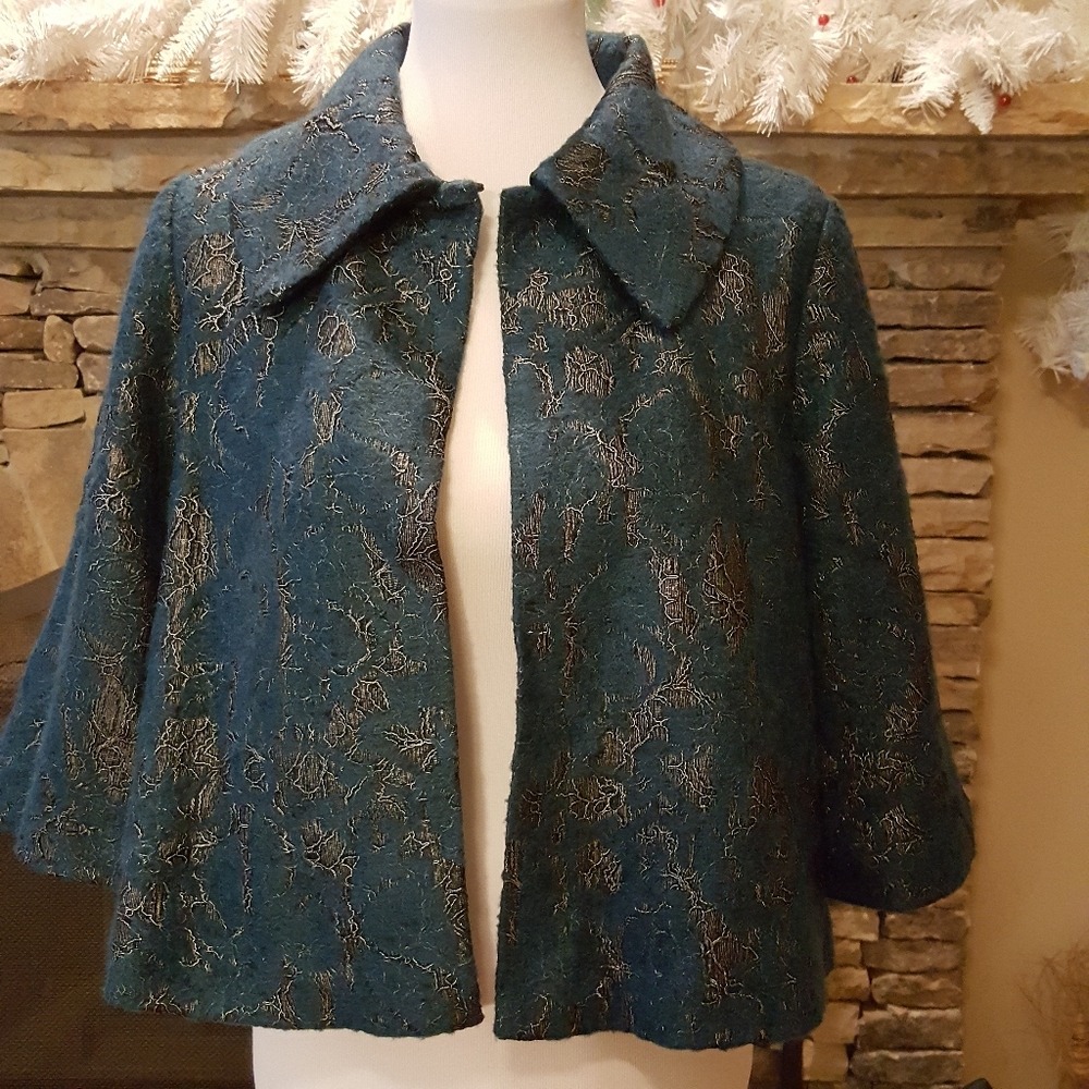 Cabi Style Lisboa Topper In Teal/Silver View 3